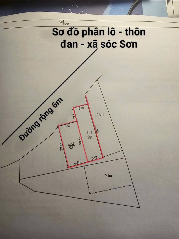 Đất nền Đan Tảo, Sóc Sơn 98m² giá 2.35 tỷ - Vị trí đẹp, giao thông thuận lợi!