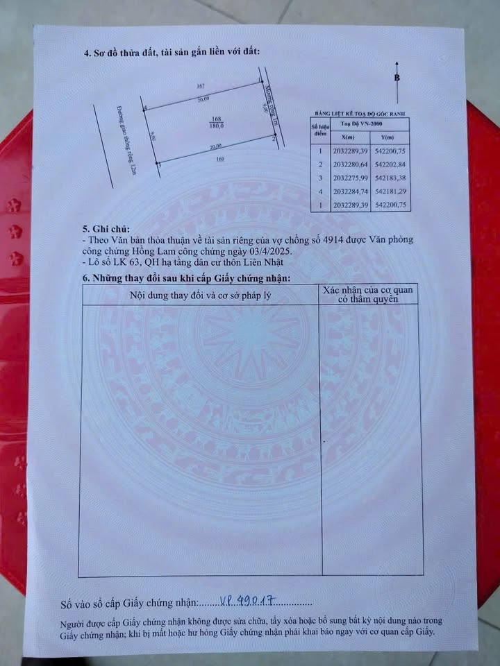 Đất thổ cư tại Thôn Liên Nhật, Thạch Hạ 180m² giá 3 tỷ - Đường lớn 12m thuận tiện!