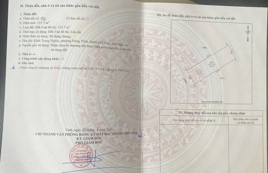 Đất nền Khối Trung Nghĩa - Phường Đông Vĩnh 155m² giá chỉ 5 tỷ - Vị trí đẹp gần trung tâm!