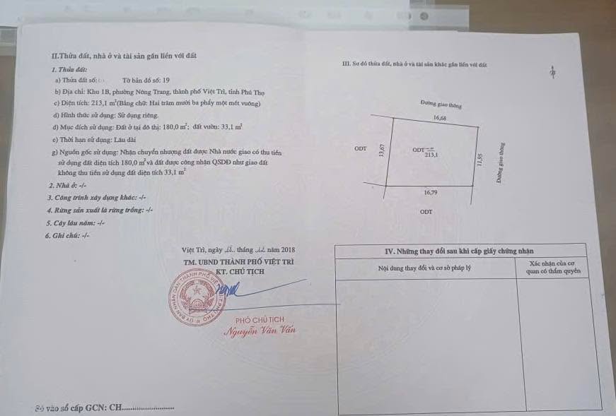 Đất nền Hòa Phong, 213m² - Lô góc 2 mặt tiền, hướng Đông Bắc