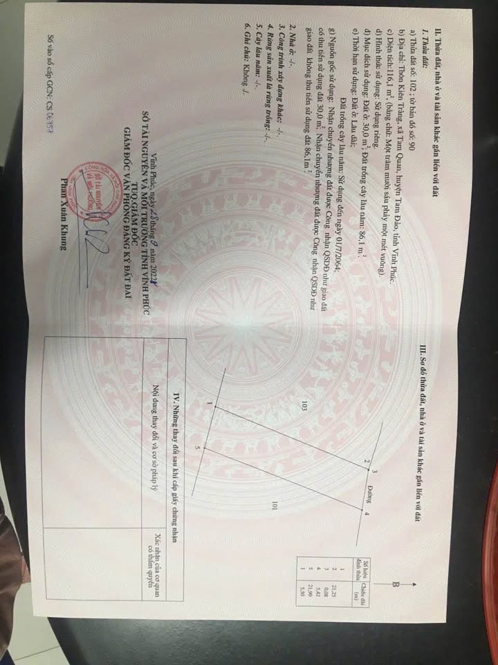 Đất nền xã Tam Quan, Tam Đảo 116m² giá chỉ 500 triệu - Cơ hội đầu tư hấp dẫn!