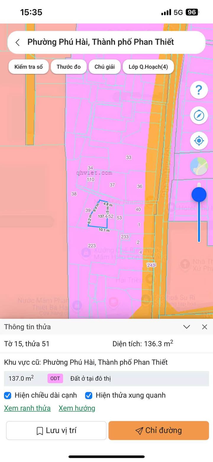 Đất thổ cư Phú Hài 136,3m² giá rẻ - Tiềm năng xây homestay ngay gần biển!