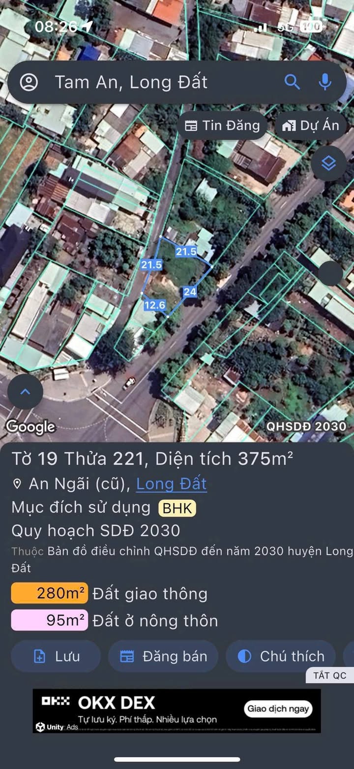 Lô đất 2 mặt tiền Quốc lộ 55 - 375m² - Cơ hội đầu tư sinh lời!