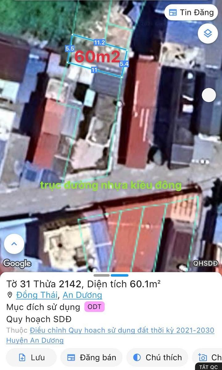 Đất nền Hồng Thái, An Dương, Hải Phòng 60m² - Chính chủ cần bán gấp!