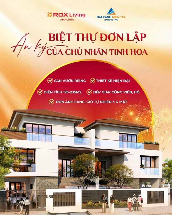 Biệt thự đơn lập Rox Living Amaluna Trà Vinh 205m² - Đẳng cấp sống tinh hoa!