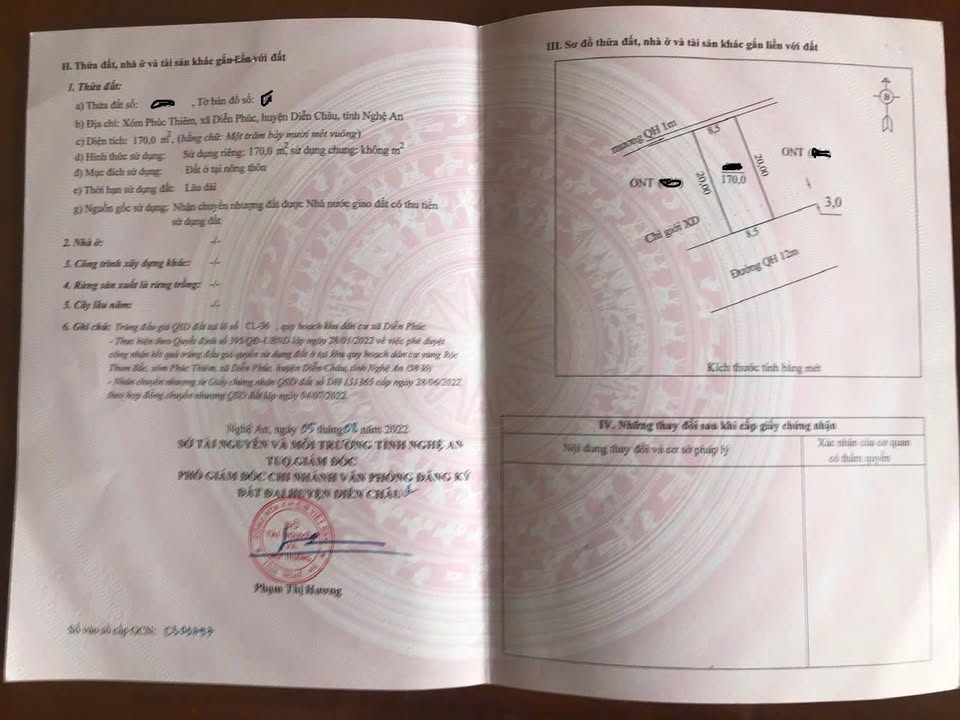 Đất nền Phúc Thiêm, Diễn Phúc 170m² giá thỏa thuận - Pháp lý rõ ràng!