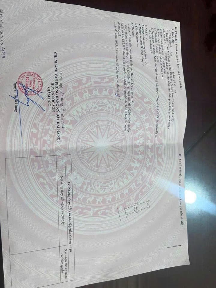 Đất thổ cư 109m² tại Sóc Sơn - Cơ hội đầu tư kinh doanh sinh lời!