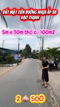 Đất thổ cư 150m² tại Ấp 3B, Đạo Thạnh giá 2.5 tỷ - Đầu tư sinh lời ngay!