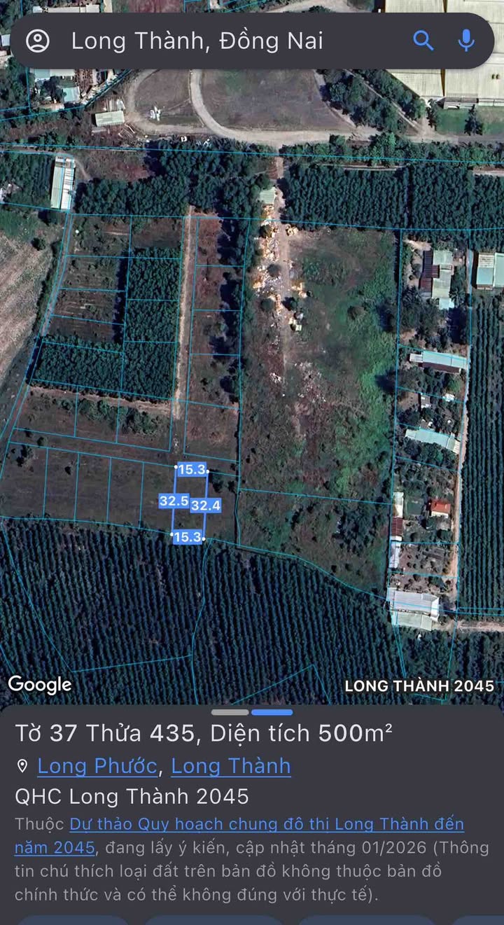 Đất nền Xã Long Phước, Huyện Long Thành 500m² chỉ 1.35 tỷ - Đầu tư sinh lời ngay!