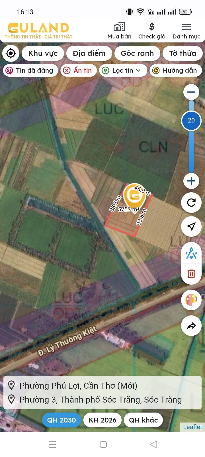 Đất nông nghiệp 5720m² Phú Lợi TP Cần Thơ giá 3.146 tỷ - Cơ hội đầu tư hấp dẫn!