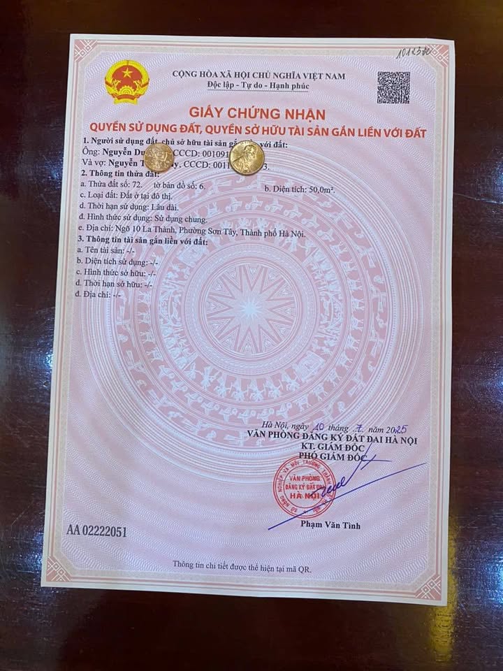 Đất nền Phường Sơn Lộc, Sơn Tây 50m² giá 1 tỷ - Đầu tư sinh lời ngay!