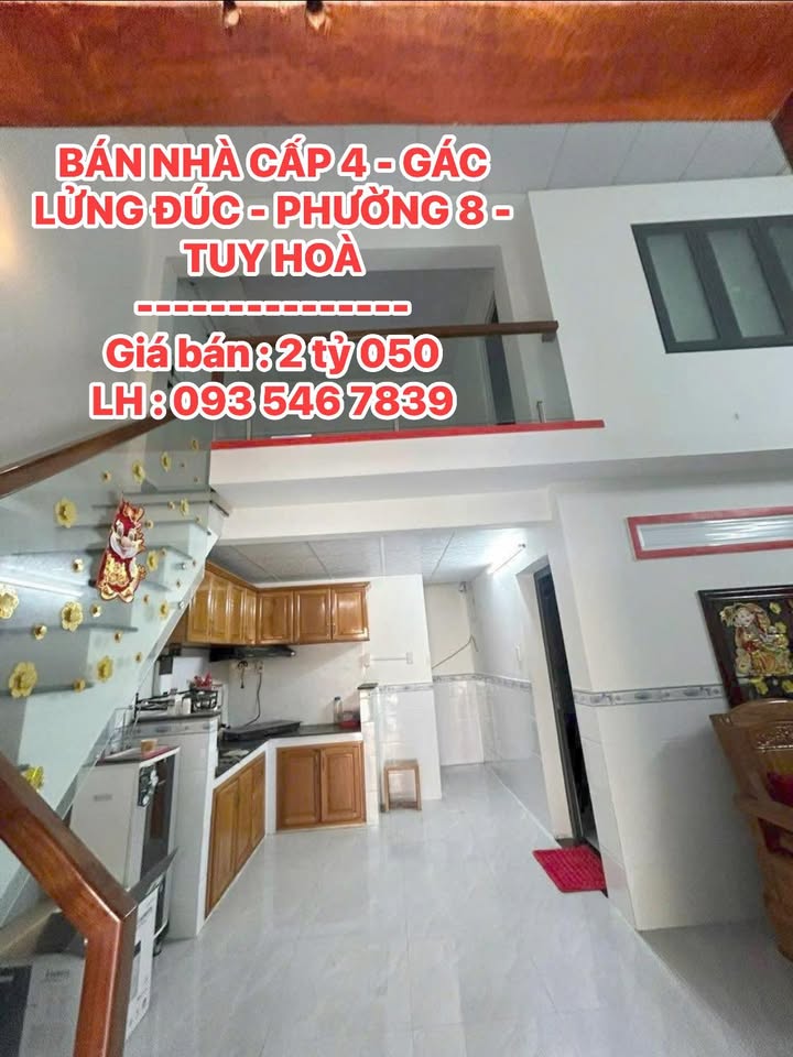 Nhà cấp 4 gác lửng Phường 8 Tuy Hoà 52,2m² giá 2,05 tỷ - Chính chủ bán gấp!