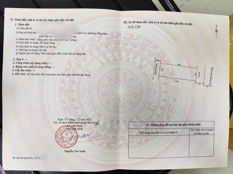 Đất nền TDC Điểm 3 Đằng Hải 64m² giá 4.35 tỷ - View vườn hoa tuyệt đẹp!