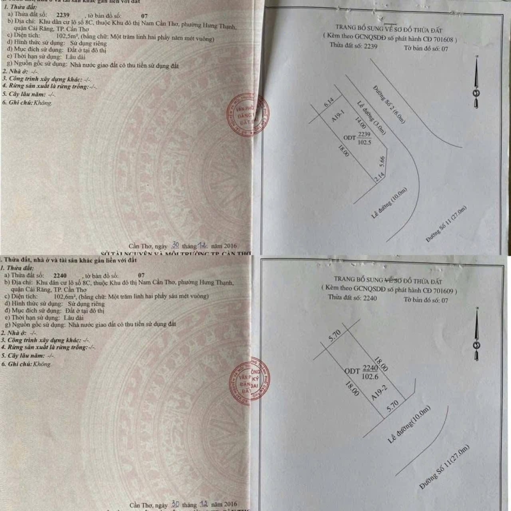 Cặp nền góc 2 mặt tiền đường Lê Trọng Tấn 205m² giá 16 tỷ - Đầu tư sinh lời ngay!