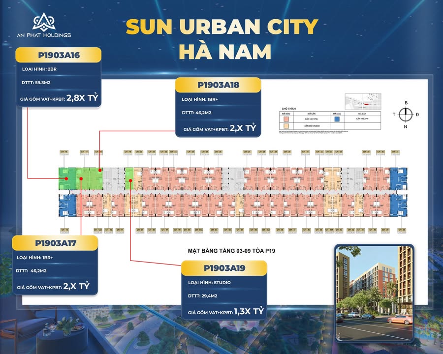 Căn hộ Tòa P19 Sun Urban City Hà Nam 29m² giá 1.3 tỷ - Sẵn sàng sở hữu ngay!