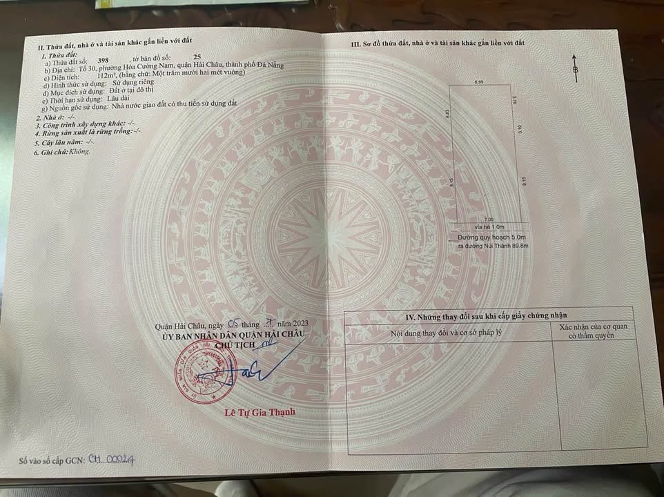 Lô đất Núi Thành, Hải Châu 112m² giá 8 tỷ - Cơ hội đầu tư tuyệt vời!