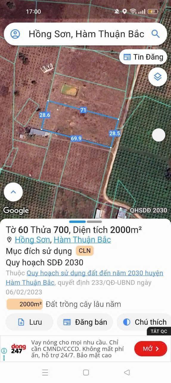 Đất nền Hồng Sơn, Hàm Thuận Bắc 2000m² giá chỉ 360 triệu - Cơ hội đầu tư tuyệt vời!