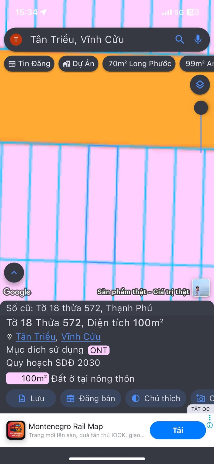 Lô đất thổ cư 100m² tại Khu Dân Cư Miền Đông Thạnh Phú - Giá chỉ 1.59 tỷ!