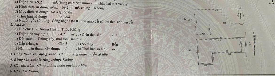 Nhà mặt tiền Huỳnh Thúc Kháng - Đà Nẵng 69m² giá 13.8 tỷ - Đầu tư sinh lời ngay!