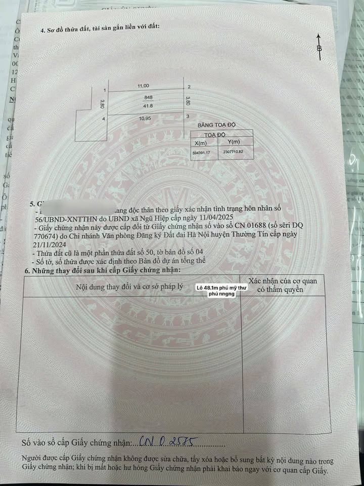 Đất thổ cư tại Thư Phú, Thường Tín 41.8m² giá 3 tỷ - Nằm trong khu dân cư sầm uất!