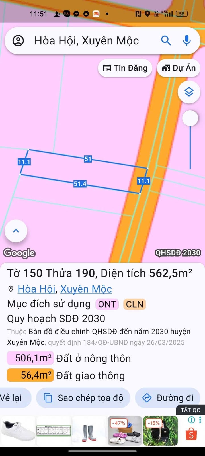 Đất nền Xã Hòa Hội - 583m² giá chỉ 1.4 tỷ - Pháp lý rõ ràng!