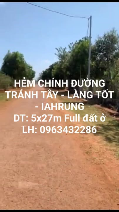 Đất nền Làng Tốt - Xã Ia Hrú 135m² giá 300 triệu - Kinh doanh thuận lợi!