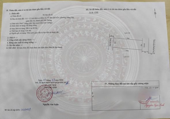 Đất TDC Điểm 3 Hải An 64m² giá 4.404 tỷ - Cơ hội đầu tư hiếm có!