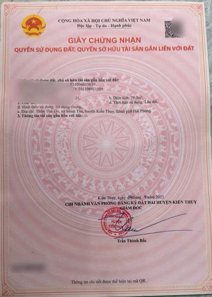 Bán lô đất Thù Du - Minh Tân - Kiến Thụy 79m² giá 1,1 tỷ - Đầu tư sinh lời ngay!