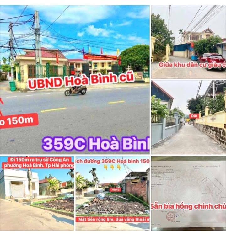 Đất thổ cư tại thôn 7, xã Hòa Bình, Thủy Nguyên 75m² giá 1.9 tỷ - Cơ hội đầu tư tuyệt vời!