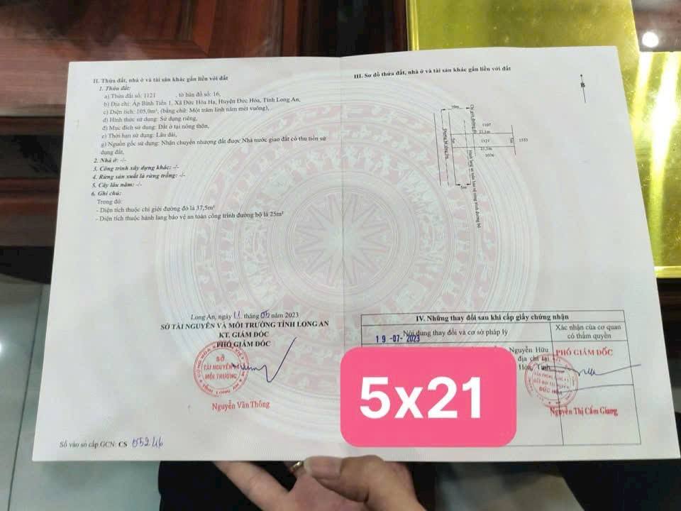 Đất nền Đức Hòa Hạ 105m² giá 1.25 tỷ - Cơ hội đầu tư tuyệt vời!
