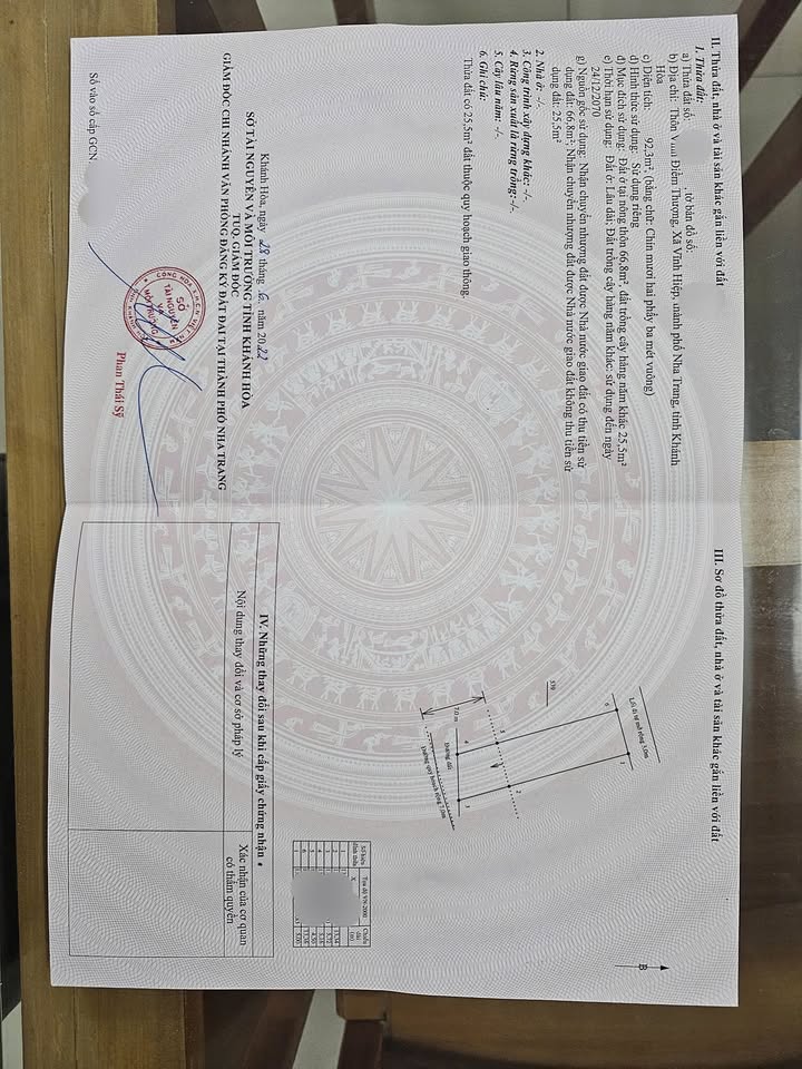 Đất nền Vĩnh Điềm Thượng Nha Trang 92.3m² giá 2.78 tỷ - Sổ riêng chính chủ!