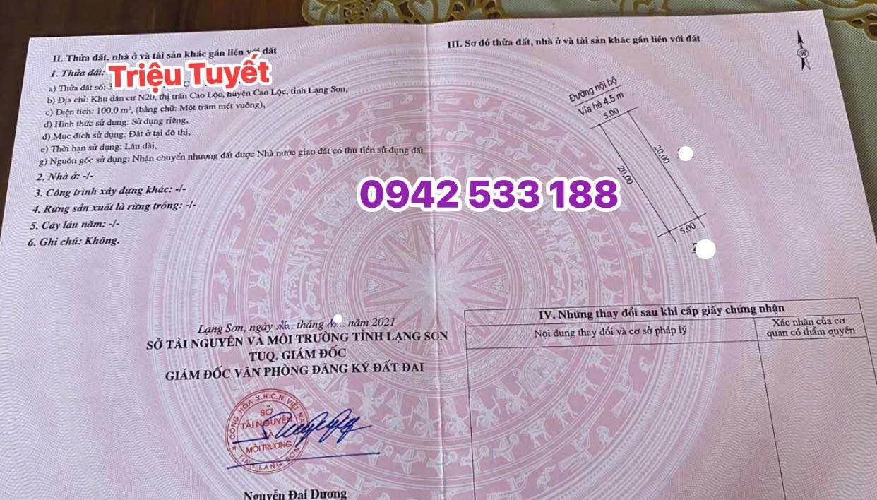 Đất nền Khu N20 Cao Lộc 100m² giá 2 tỷ - Chính chủ bán gấp!