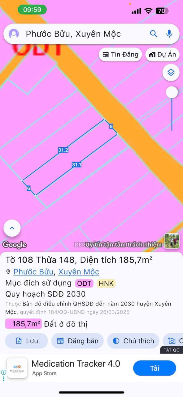 Đất nền 180m² tại Xuyên Mộc - Giá 1 tỷ - Sổ đỏ chính chủ!