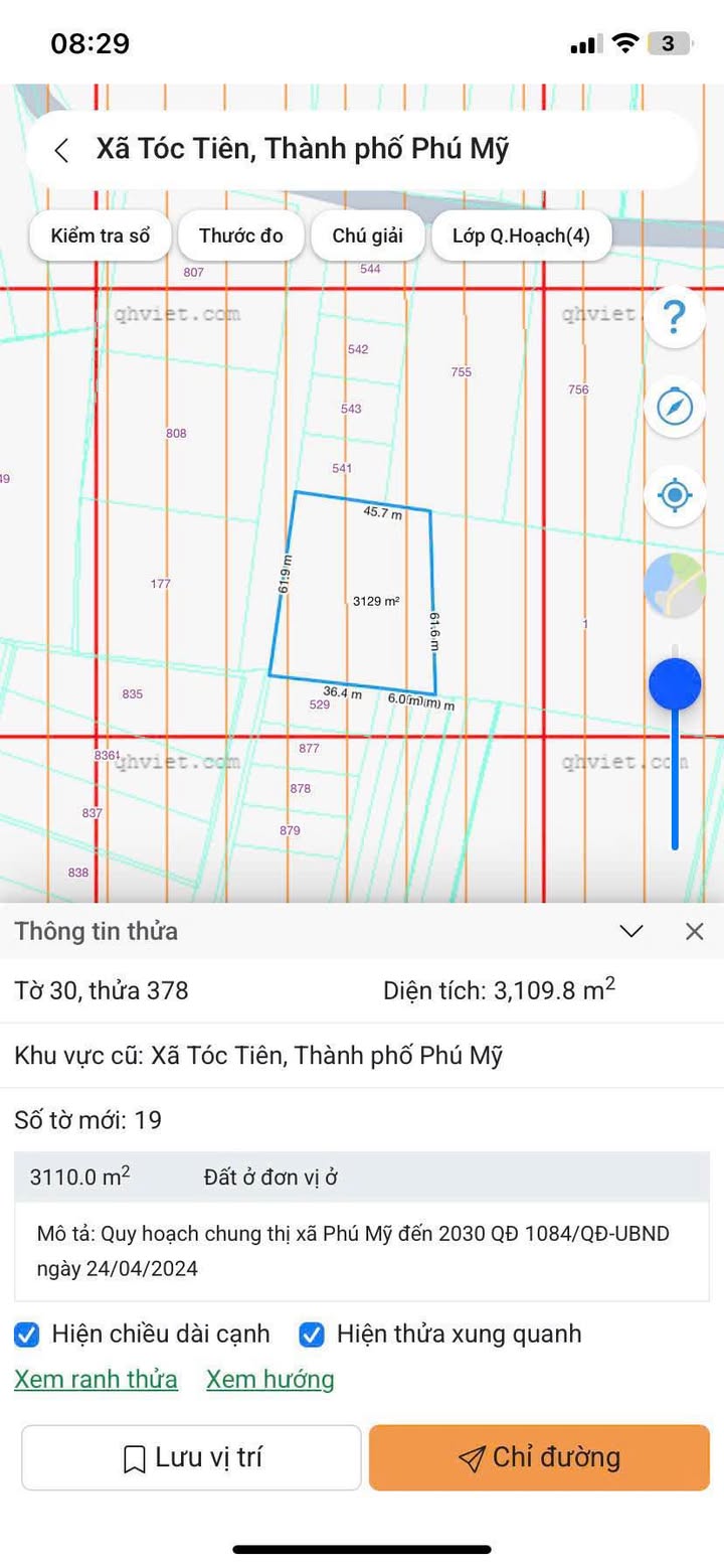 Đất nền Tóc Tiên, Phú Mỹ 3109m² giá 7 tỷ - Cơ hội đầu tư sinh lời!