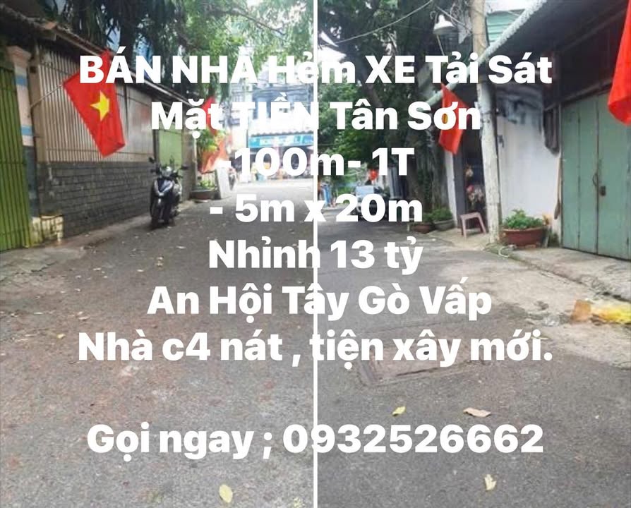 Nhà Gò Vấp 100m² giá 13 tỷ - Hẻm xe tải sát mặt tiền Tân Sơn!