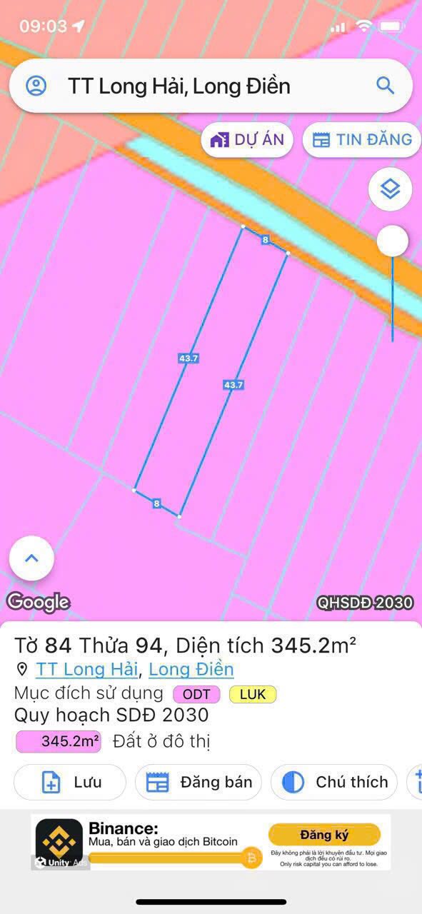 Đất thổ cư 345m² tại Thị trấn Long Hải - Giá chỉ 5.6 tỷ - Vị trí đắc địa gần biển!