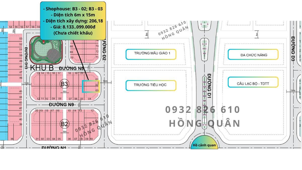 Shophouse Nam Long II Central Lake Cần Thơ 90m² giá 8.133 tỷ - Đối diện trường học!