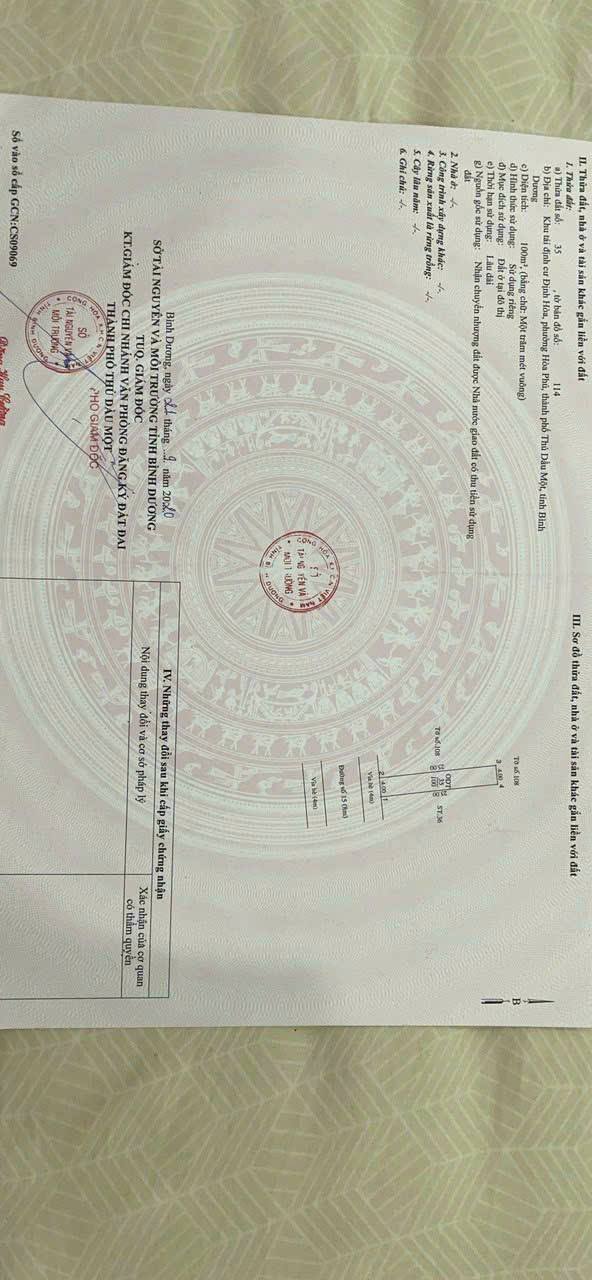 Đất thổ cư 100% Khu TDC Định Hòa, Thủ Dầu Một 100m² - Giá chỉ 2 tỷ