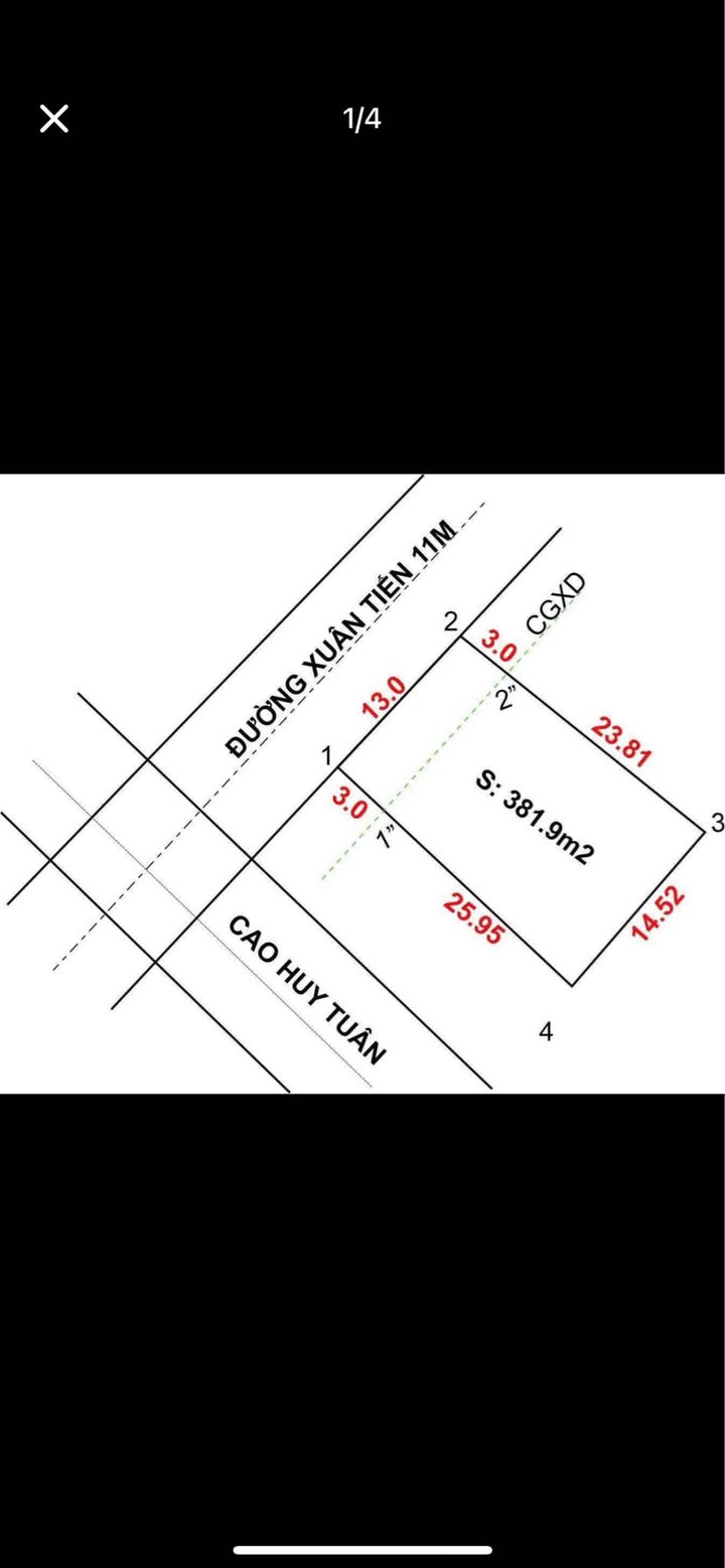 Đất nền khu Trường Sơn Nghi Kim 381m² giá chỉ 1xx triệu/m² - Đầu tư sinh lời ngay!