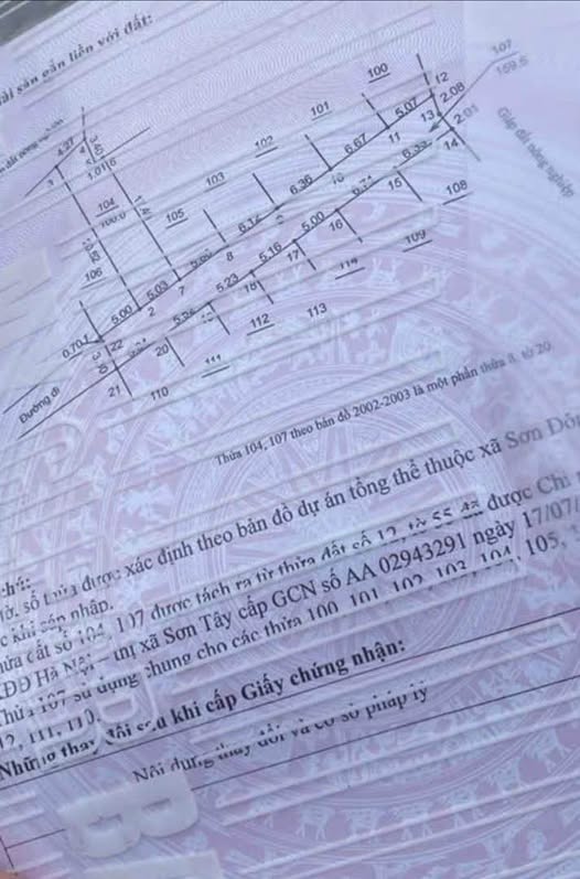 Đất thổ cư 100m² tại Cổ Đông, Sơn Tây - Giá chỉ 1.5 tỷ, cắt lỗ nhanh!