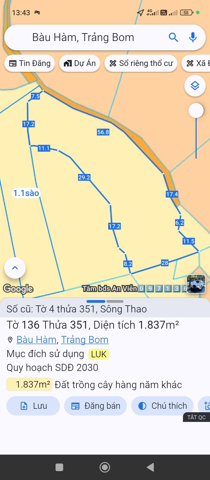 Đất nền đẹp Huyện Trảng Bom 1000m² giá chỉ 350 triệu - Đường ô tô vào tận nơi!
