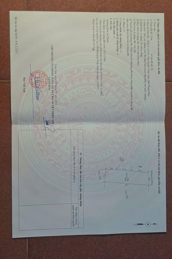 Đất thổ cư tại Thọ Tân, 350m² giá tốt - Đầu tư sinh lời ngay!