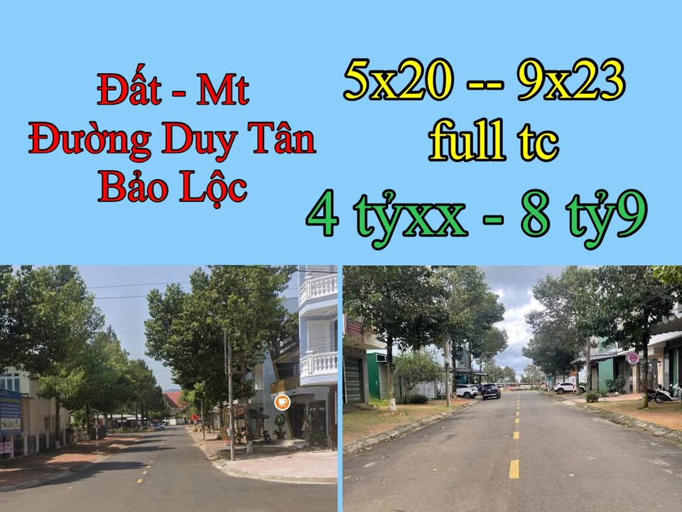 Đất nền mặt tiền Duy Tân Bảo Lộc 100m² giá 4 tỷ - Đầu tư sinh lời ngay!