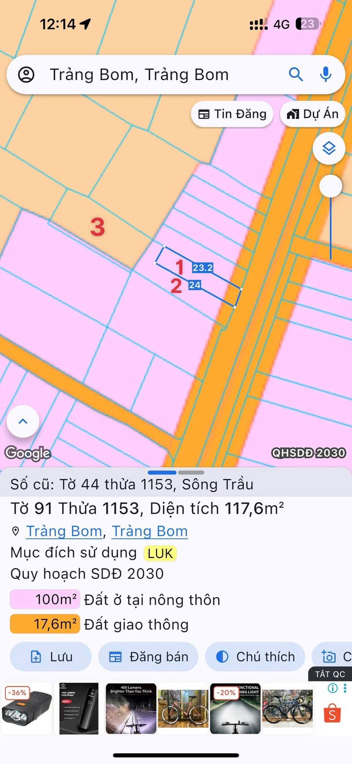 Đất nền Trảng Bom 500m² giá 1.95 tỷ - Sổ đỏ chính chủ, thuận tiện đầu tư!