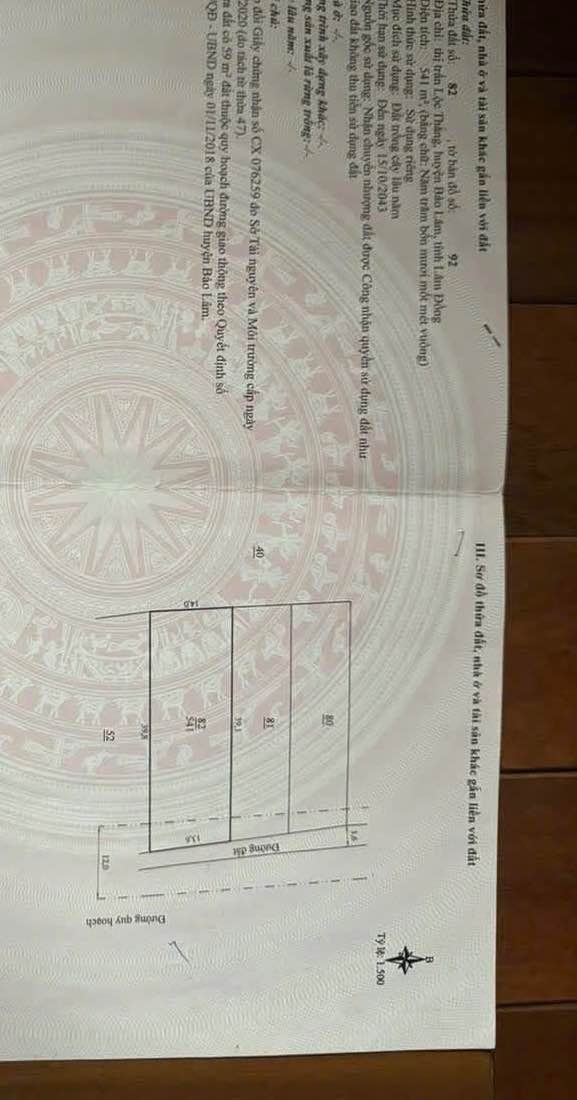 Đất thổ cư Hẻm 85 Lộc Thắng, Bảo Lâm 544m² giá 1.35 tỷ - Đầu tư sinh lời ngay!