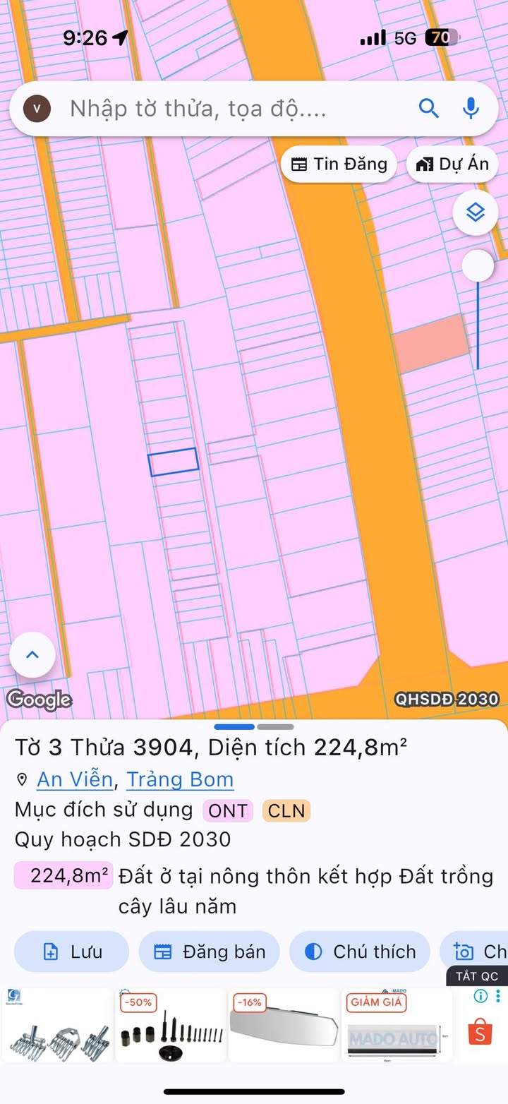 Đất nền 225m² Phùng Hưng, Trảng Bom chỉ 2.1 tỷ - Cơ hội đầu tư hấp dẫn!