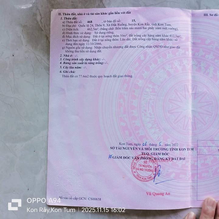 Đất nền thổ cư Huyện Đắk Glei 400m² giá thỏa thuận - Đầu tư sinh lời ngay!