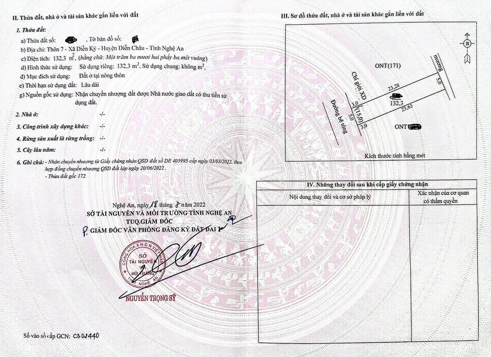 Lô đất 132m² tại Diễn Châu, Nghệ An - Đường lớn ô tô vào tận nơi!