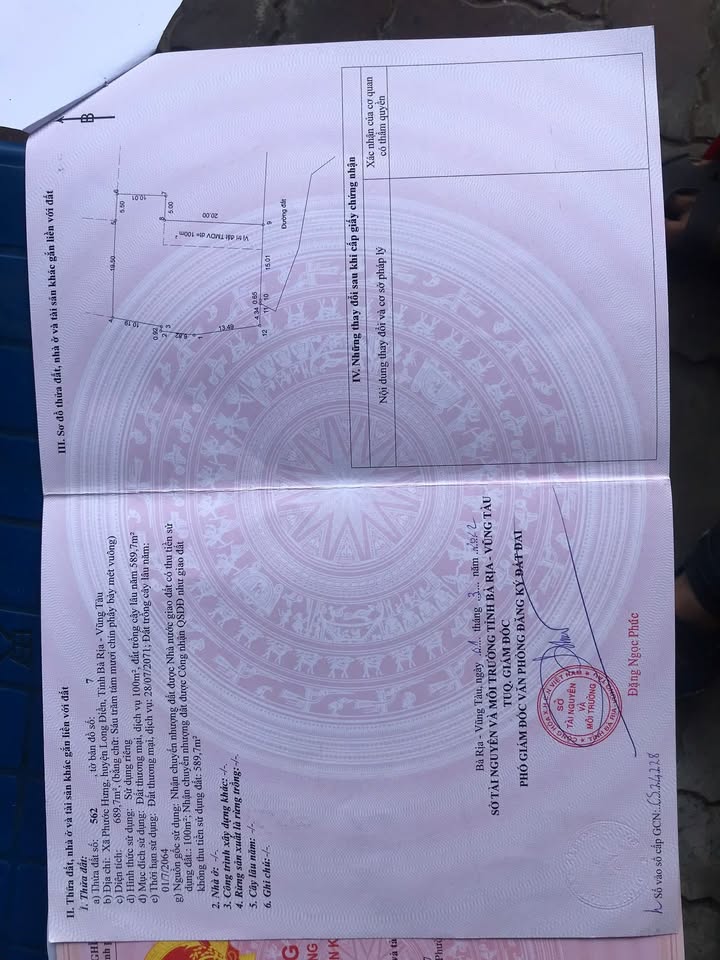 Đất nền Phước Hưng Bà Rịa 600m² giá 2.6 tỷ - Cơ hội đầu tư tuyệt vời!