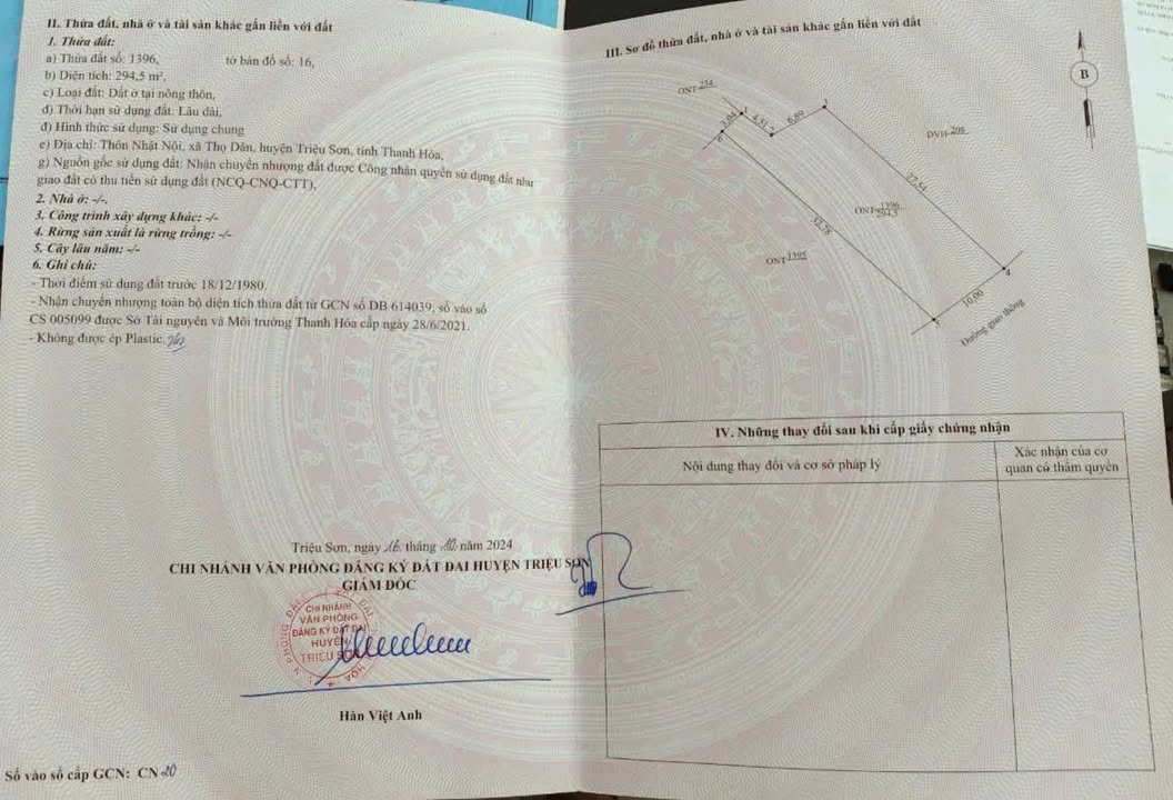 Căn hộ 10m² tại Xã Thọ Dân, Huyện Triệu Sơn - Giá tốt chỉ 7xx triệu!